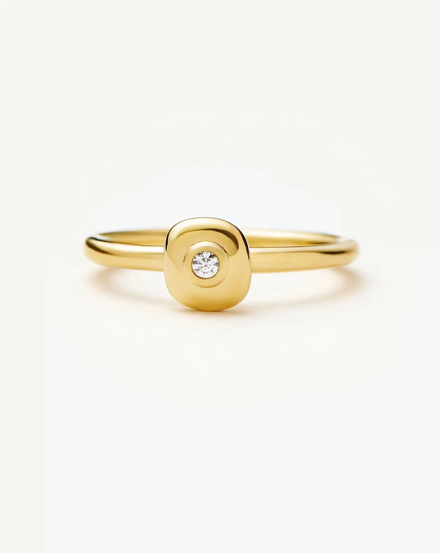 Molten Soft Square Ring
 | 18k Gold Plated/Cubic Zirconia