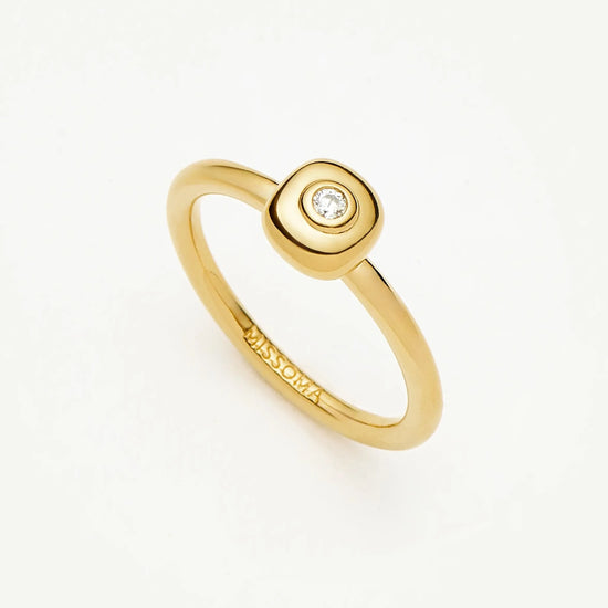 Molten Soft Square Ring | 18k Gold Plated/Cubic Zirconia Rings Missoma 