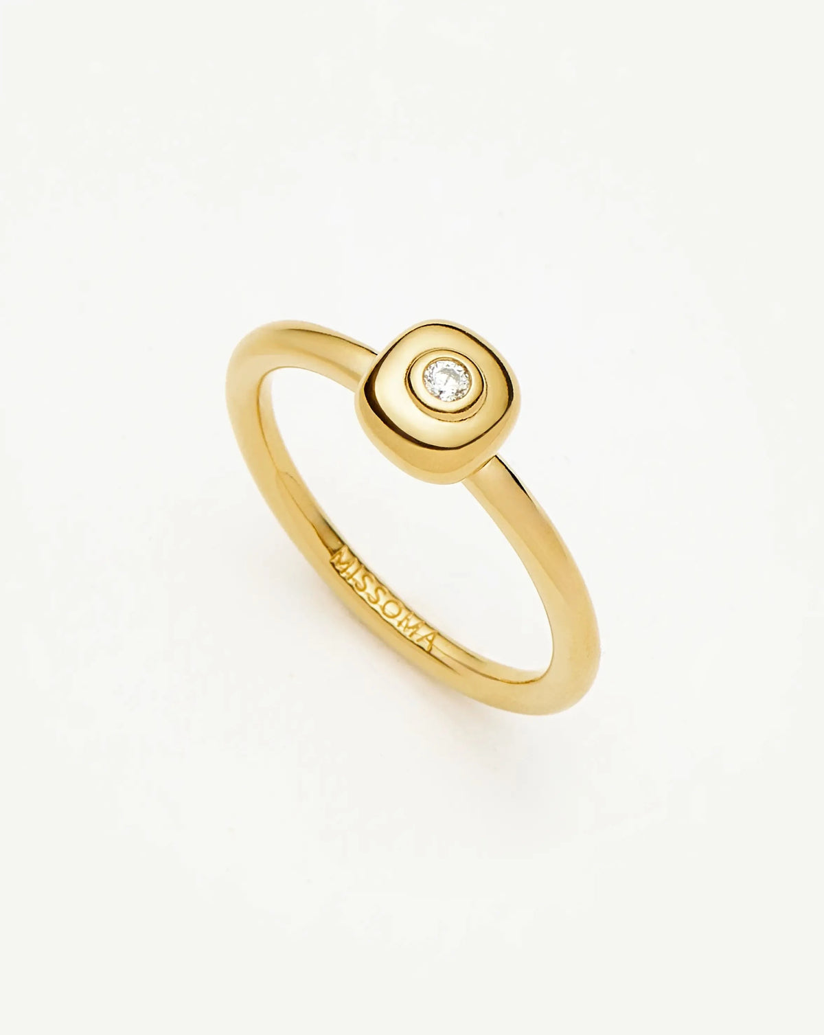 Molten Soft Square Ring | 18k Gold Plated/Cubic Zirconia Rings Missoma 