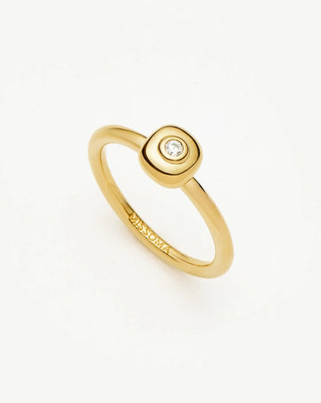 Molten Soft Square Ring | 18k Gold Plated/Cubic Zirconia Rings Missoma 
