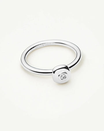 Molten Soft Square Ring | Silver Plated/Cubic Zirconia Rings Missoma 
