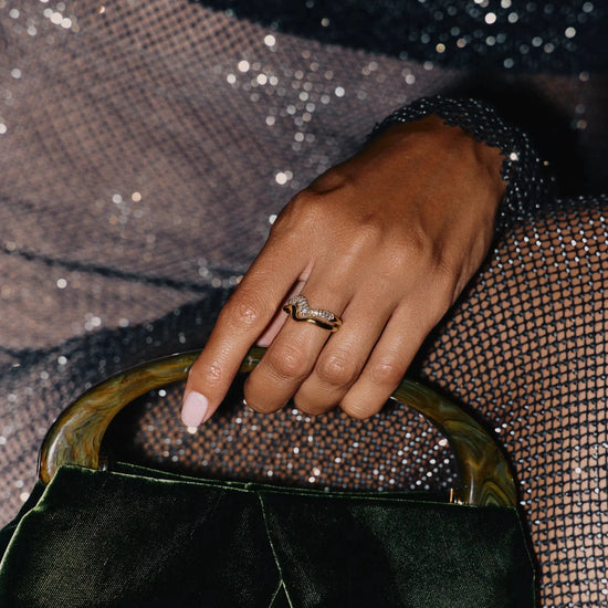 Molten Stacking Ring Set | 18k Gold Vermeil/Cubic Zirconia Rings Missoma 