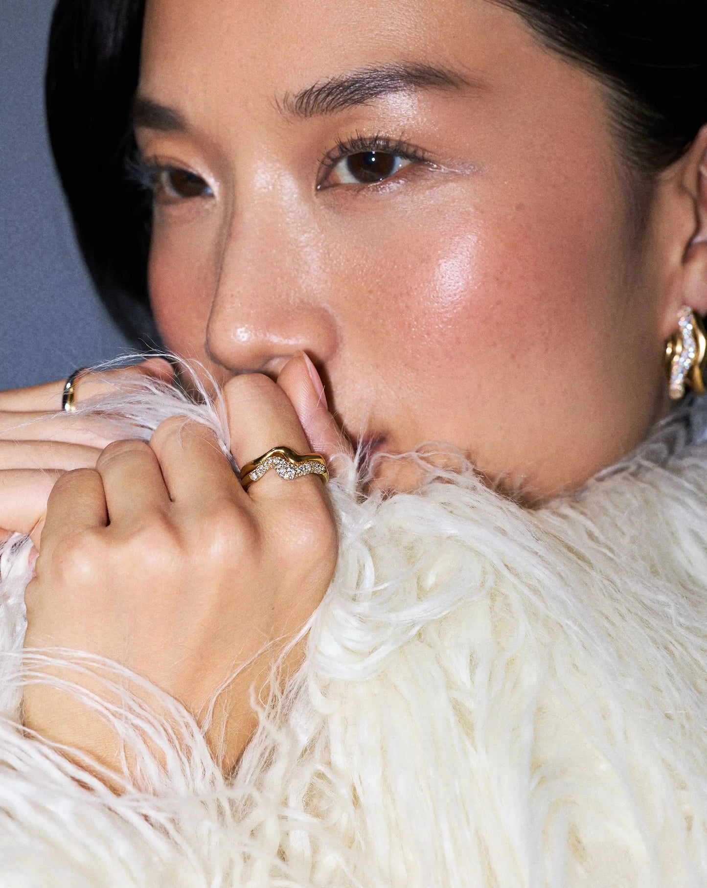 Molten Stacking Ring Set | 18k Gold Vermeil/Cubic Zirconia Rings Missoma 