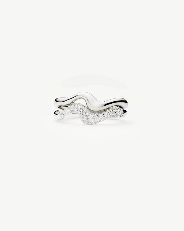 Molten Stacking Ring Set | Sterling Silver