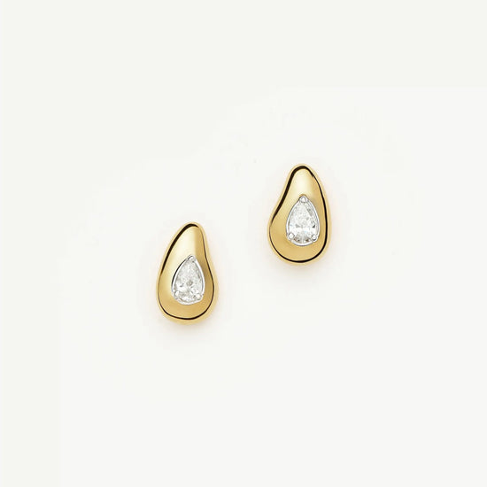 Molten Teardrop Diamond Stud Earrings | 18k Gold Vermeil/Lab grown Diamond Earrings Missoma 