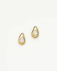 Molten Teardrop Diamond Stud Earrings | 18k Gold Vermeil/Lab grown Diamond Earrings Missoma 