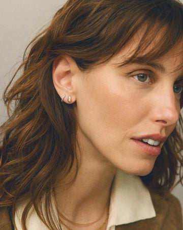 Molten Teardrop Diamond Stud Earrings | 18k Gold Vermeil/Lab grown Diamond Earrings Missoma 