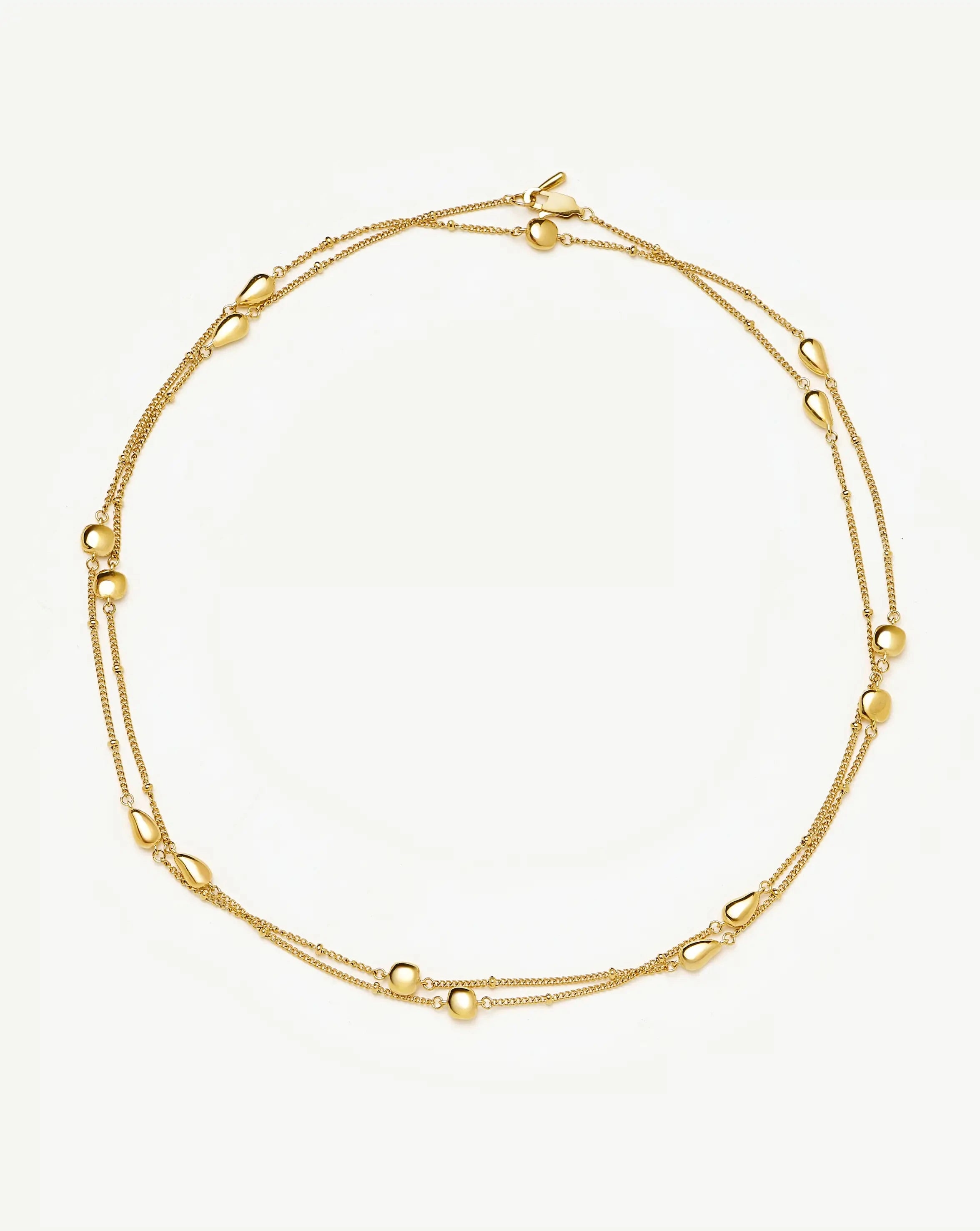 Molten Teardrop Multi Charm Wraparound Necklace | 18k Gold Plated Necklaces Missoma 