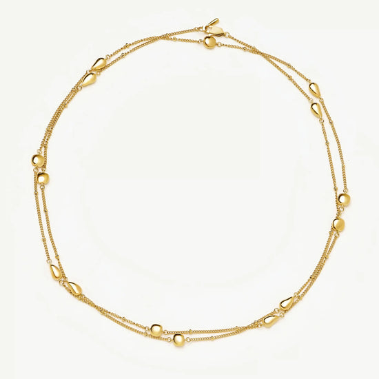 Molten Teardrop Multi Charm Wraparound Necklace | 18k Gold Plated Necklaces Missoma 