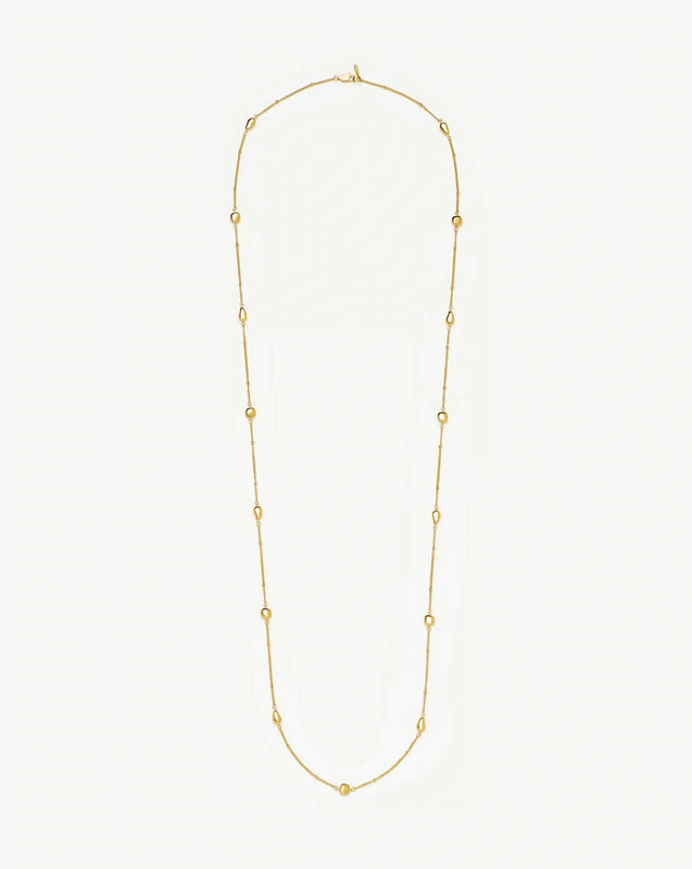 Molten Teardrop Multi Charm Wraparound Necklace | 18k Gold Plated