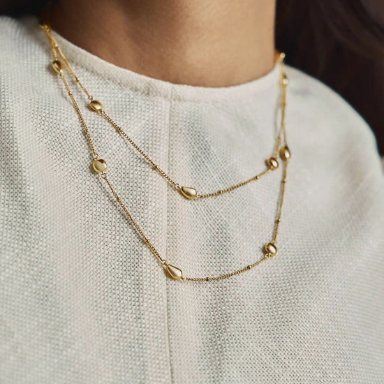 Molten Teardrop Multi Charm Wraparound Necklace | 18k Gold Plated Necklaces Missoma 
