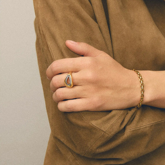 Molten Teardrop Pavé Cocktail Ring | 18k Gold Plated/Cubic Zirconia Rings Missoma 