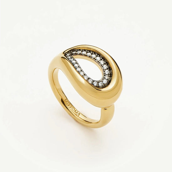 Molten Teardrop Pavé Cocktail Ring | 18k Gold Plated/Cubic Zirconia Rings Missoma 