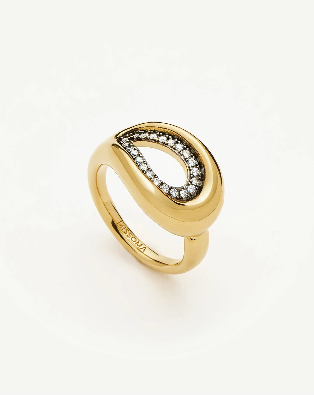 Molten Teardrop Pavé Cocktail Ring | 18k Gold Plated/Cubic Zirconia Rings Missoma 