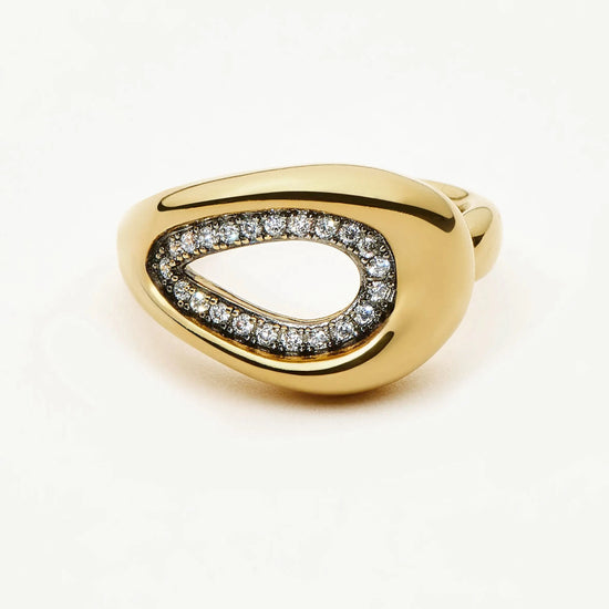 Molten Teardrop Pavé Cocktail Ring | 18k Gold Plated/Cubic Zirconia Rings Missoma 