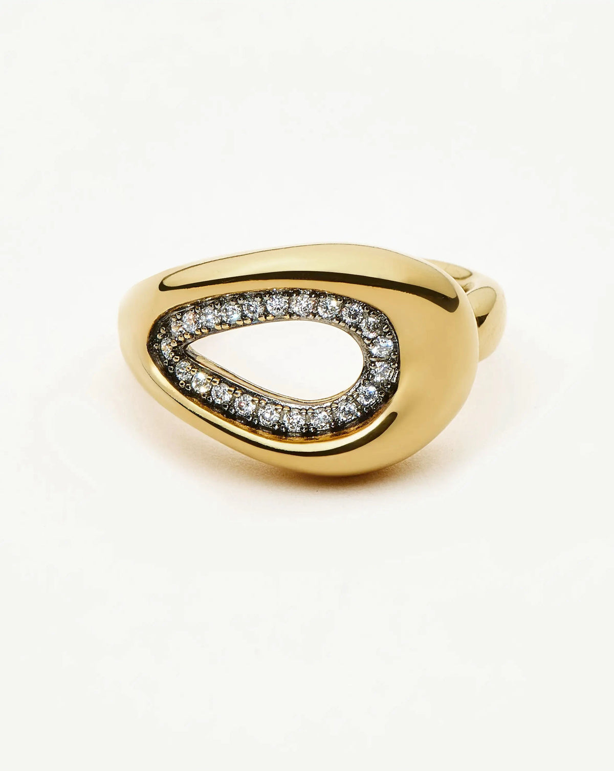Molten Teardrop Pavé Cocktail Ring | 18k Gold Plated/Cubic Zirconia Rings Missoma 
