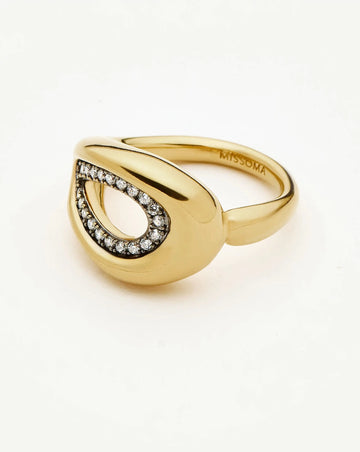 Molten Teardrop Pavé Cocktail Ring | 18k Gold Plated/Cubic Zirconia Rings Missoma 