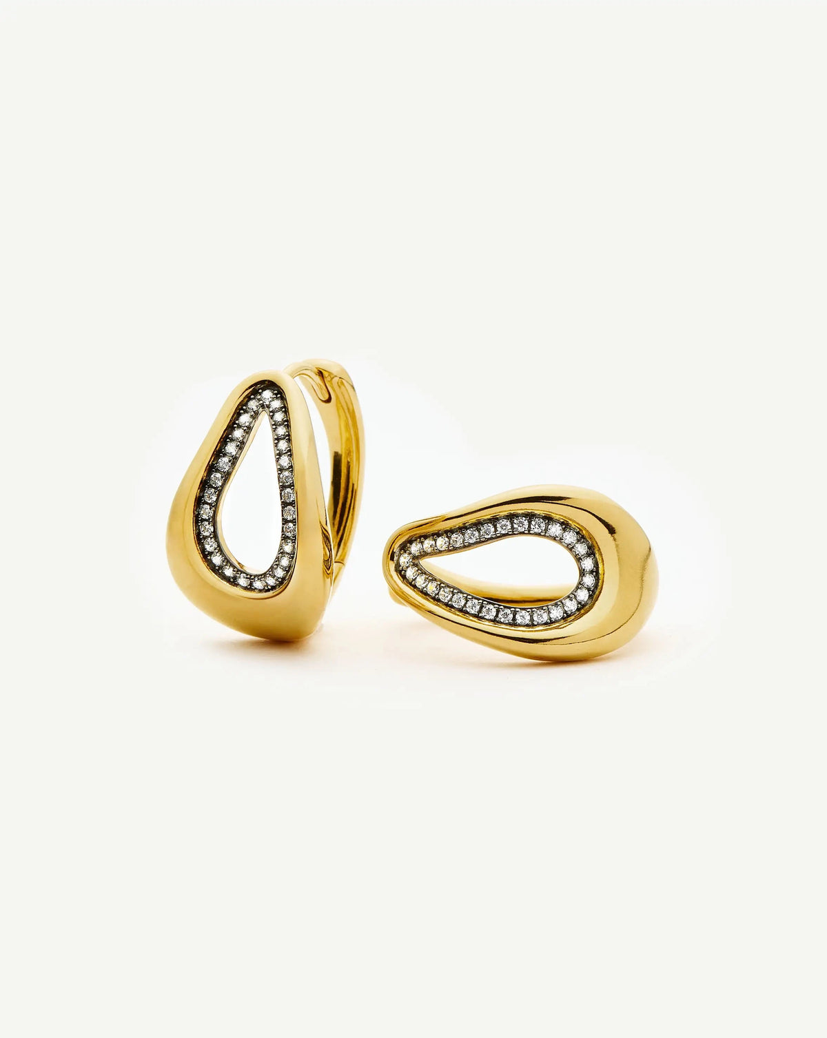 Molten Teardrop Pavé Hoop Earrings | 18k Gold Plated/Cubic Zirconia Earrings Missoma 