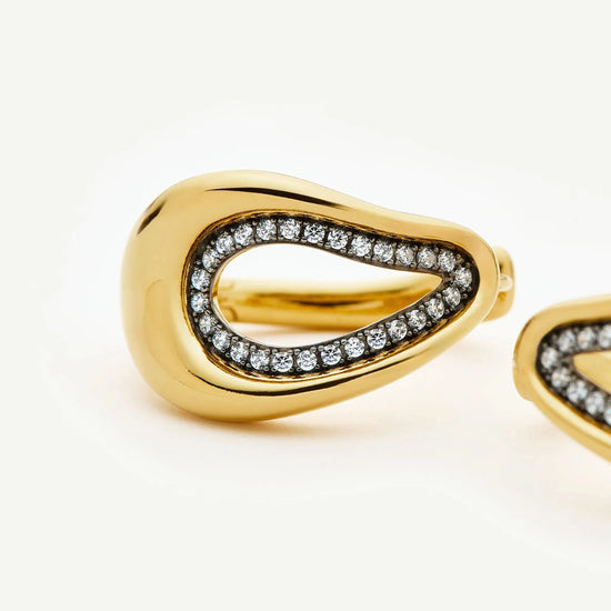 Molten Teardrop Pavé Hoop Earrings | 18k Gold Plated/Cubic Zirconia Earrings Missoma 