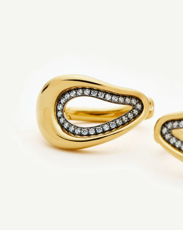 Molten Teardrop Pavé Hoop Earrings | 18k Gold Plated/Cubic Zirconia Earrings Missoma 