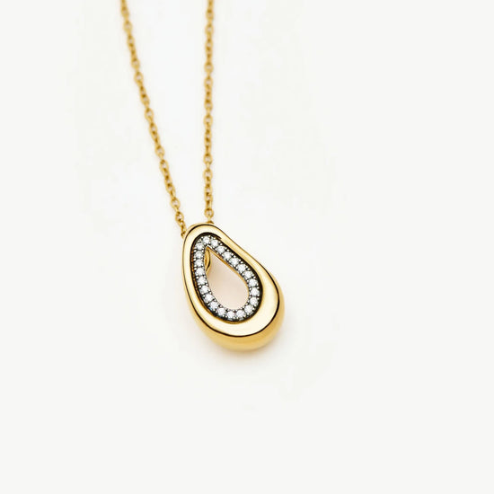 Molten Teardrop Pavé Pendant Necklace | 18k Gold Plated/Cubic Zirconia Necklaces Missoma 