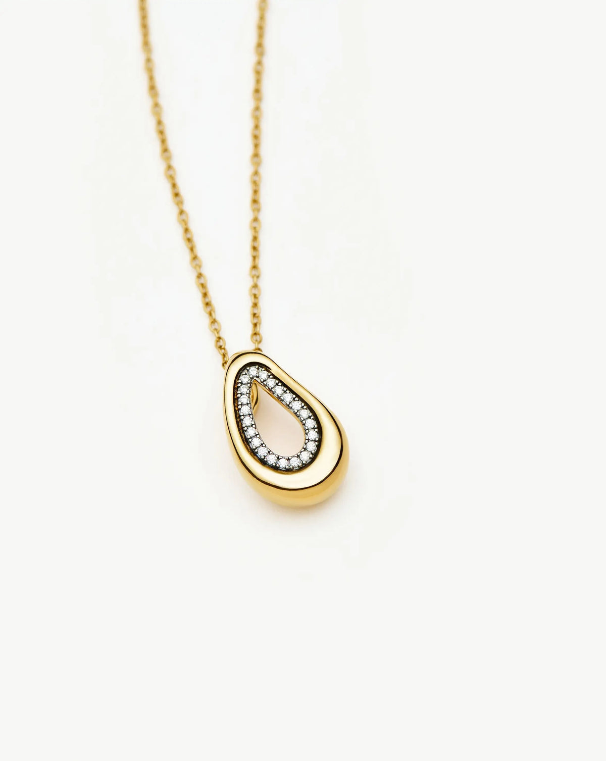 Molten Teardrop Pavé Pendant Necklace | 18k Gold Plated/Cubic Zirconia Necklaces Missoma 
