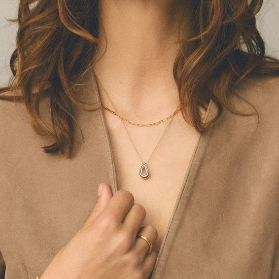 Molten Teardrop Pavé Pendant Necklace | 18k Gold Plated/Cubic Zirconia Necklaces Missoma 