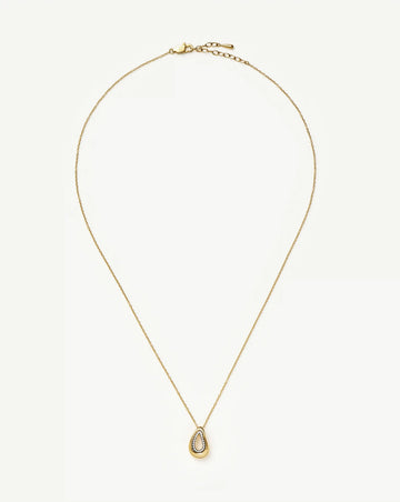 Molten Teardrop Pavé Pendant Necklace | 18k Gold Plated/Cubic Zirconia Necklaces Missoma 
