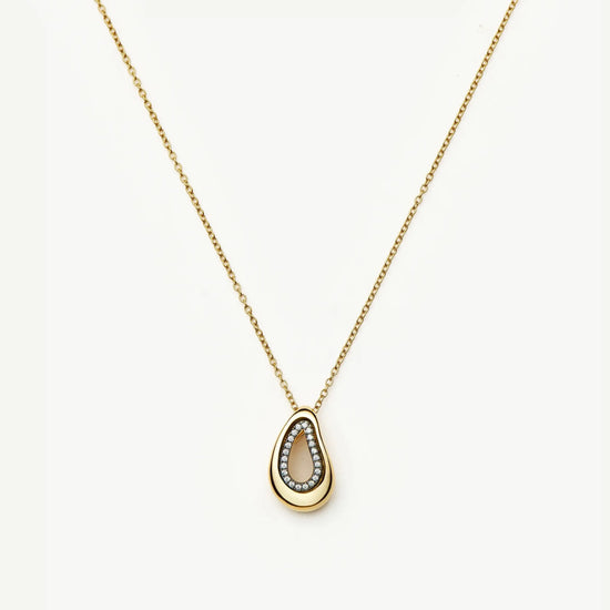 Molten Teardrop Pavé Pendant Necklace | 18k Gold Plated/Cubic Zirconia Necklaces Missoma 