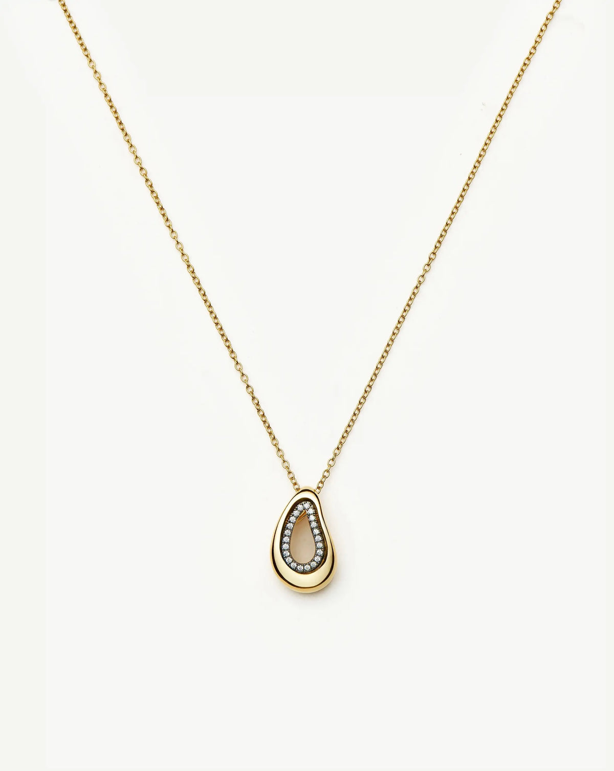 Molten Teardrop Pavé Pendant Necklace | 18k Gold Plated/Cubic Zirconia Necklaces Missoma 