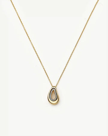 Molten Teardrop Pavé Pendant Necklace | 18k Gold Plated/Cubic Zirconia Necklaces Missoma 