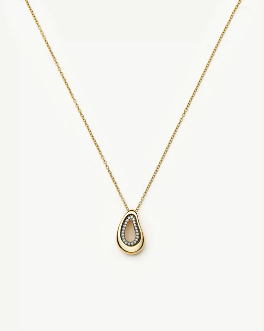 Molten Teardrop Pavé Pendant Necklace | 18k Gold Plated/Cubic Zirconia Necklaces Missoma 