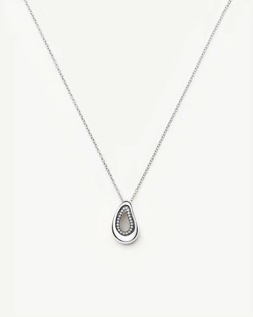 Molten Teardrop Pavé Pendant Necklace | Silver Plated/Cubic Zirconia Necklaces Missoma 