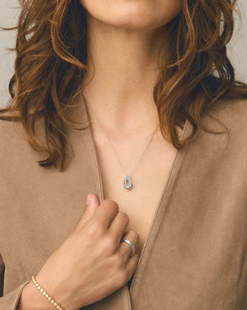 Molten Teardrop Pavé Pendant Necklace | Silver Plated/Cubic Zirconia Necklaces Missoma 