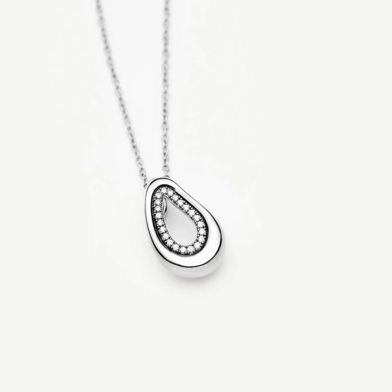 Molten Teardrop Pavé Pendant Necklace | Silver Plated/Cubic Zirconia Necklaces Missoma 