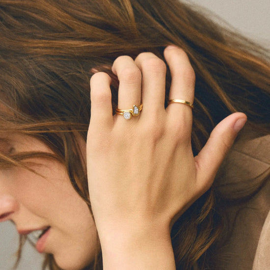 Molten Teardrop Pavé Ring | 18k Gold Plated/Cubic Zirconia Rings Missoma 