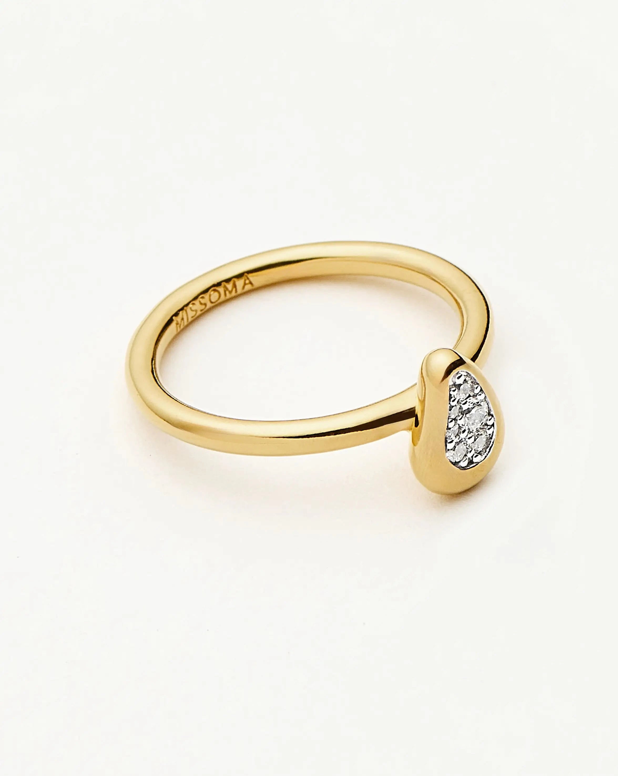 Molten Teardrop Pavé Ring | 18k Gold Plated/Cubic Zirconia Rings Missoma 
