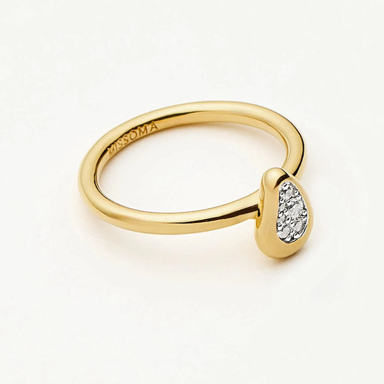 Molten Teardrop Pavé Ring | 18k Gold Plated/Cubic Zirconia Rings Missoma 