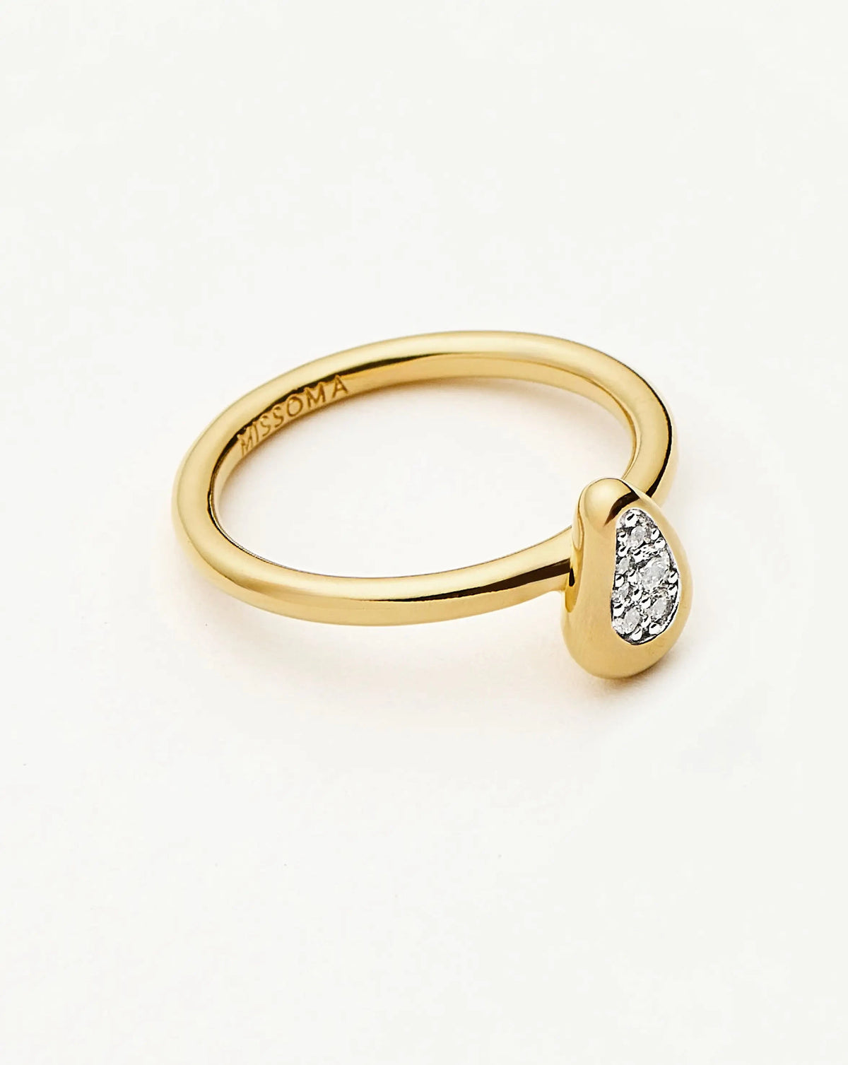 Molten Teardrop Pavé Ring | 18k Gold Plated/Cubic Zirconia Rings Missoma 
