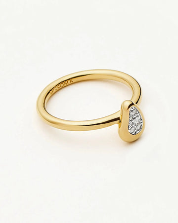 Molten Teardrop Pavé Ring | 18k Gold Plated/Cubic Zirconia Rings Missoma 