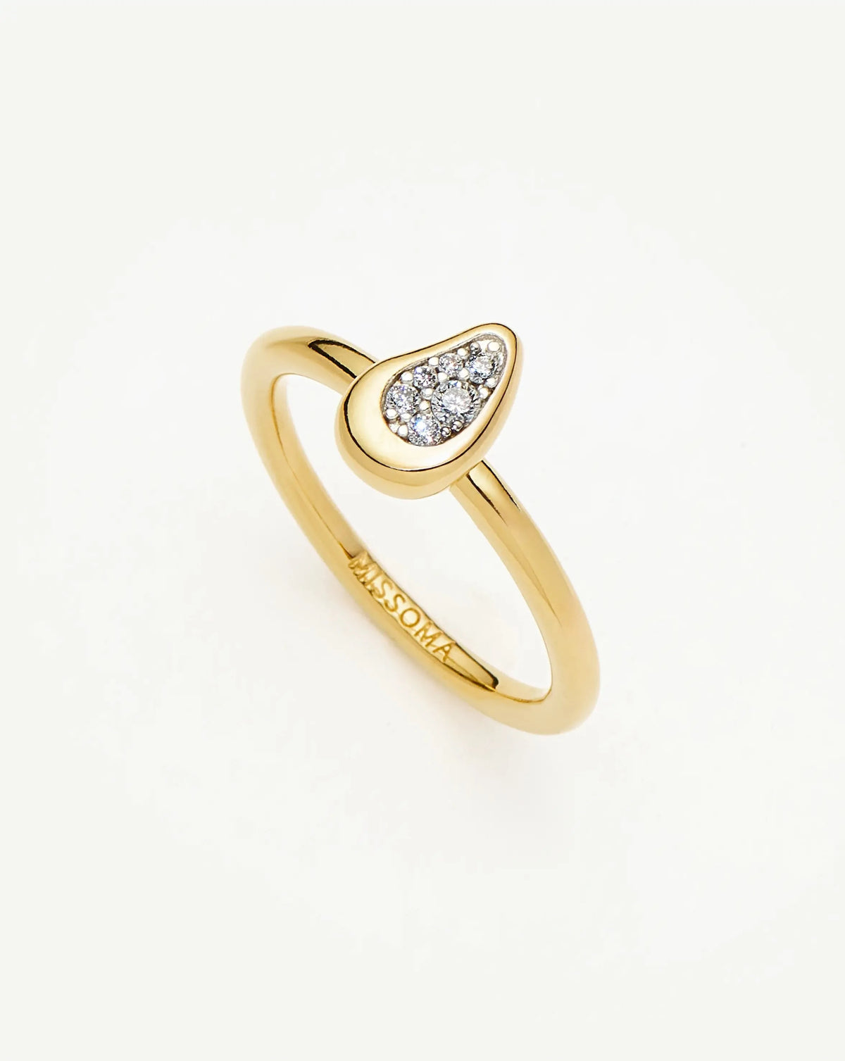 Molten Teardrop Pavé Ring | 18k Gold Plated/Cubic Zirconia Rings Missoma 