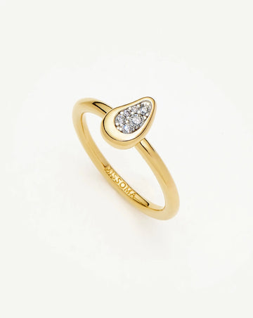Molten Teardrop Pavé Ring | 18k Gold Plated/Cubic Zirconia Rings Missoma 