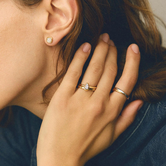 Molten Teardrop Pavé Ring | 18k Gold Plated/Cubic Zirconia Rings Missoma 