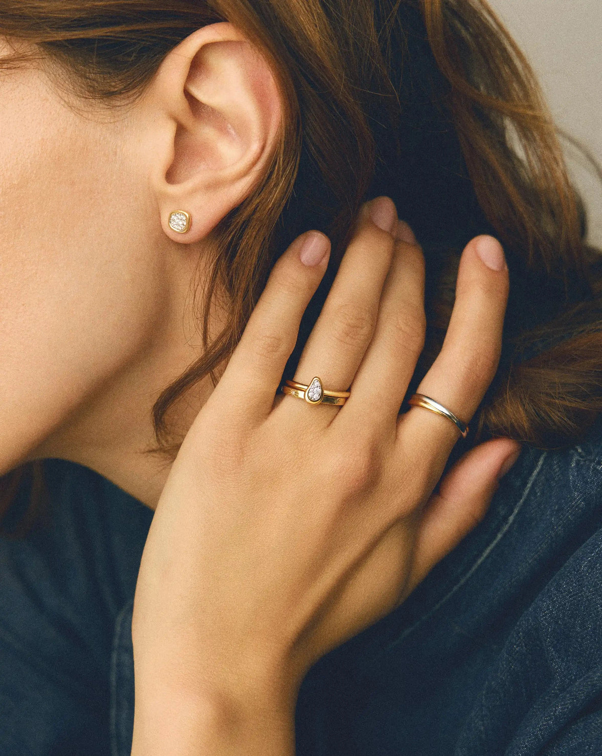 Molten Teardrop Pavé Ring | 18k Gold Plated/Cubic Zirconia Rings Missoma 