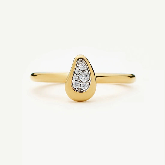 Molten Teardrop Pavé Ring | 18k Gold Plated/Cubic Zirconia Rings Missoma 