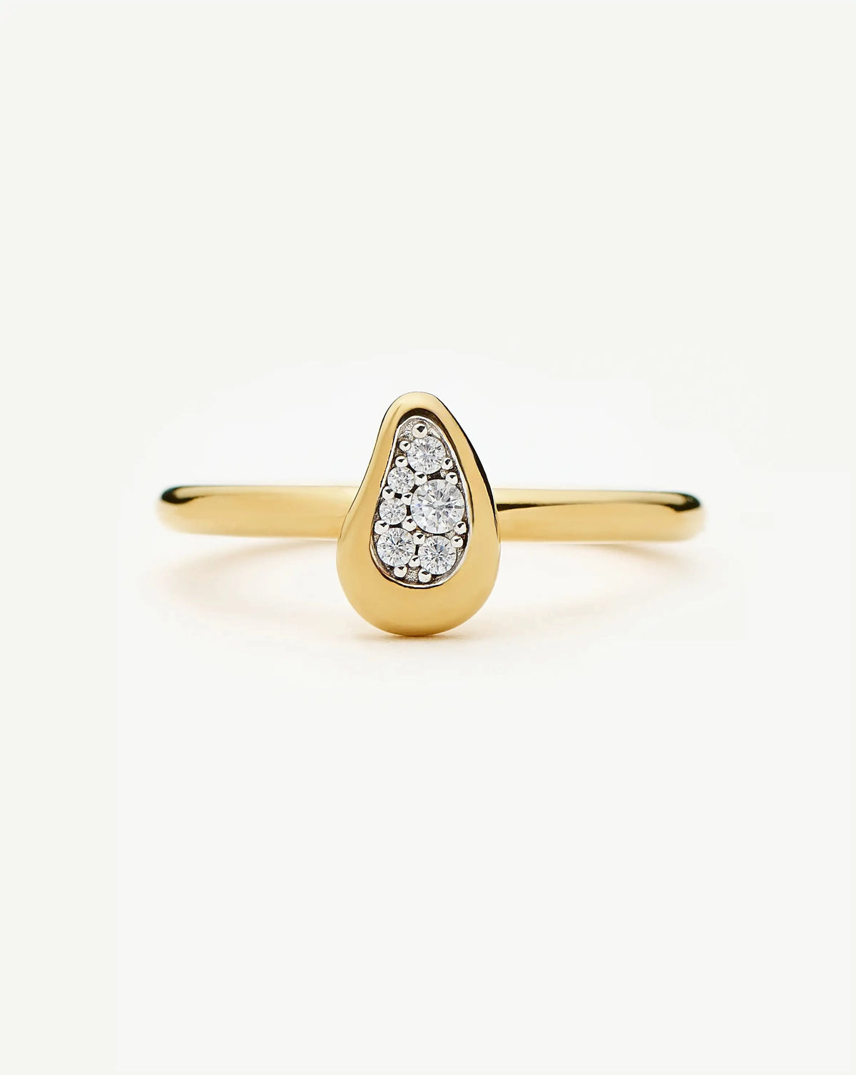 Molten Teardrop Pavé Ring | 18k Gold Plated/Cubic Zirconia Rings Missoma 