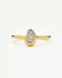 Molten Teardrop Pavé Ring | 18k Gold Plated/Cubic Zirconia Rings Missoma 