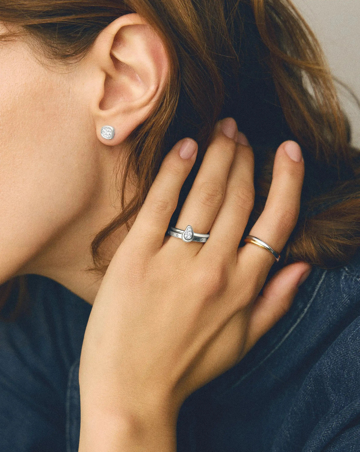 Molten Teardrop Pavé Ring | Silver Plated/Cubic Zirconia Rings Missoma 