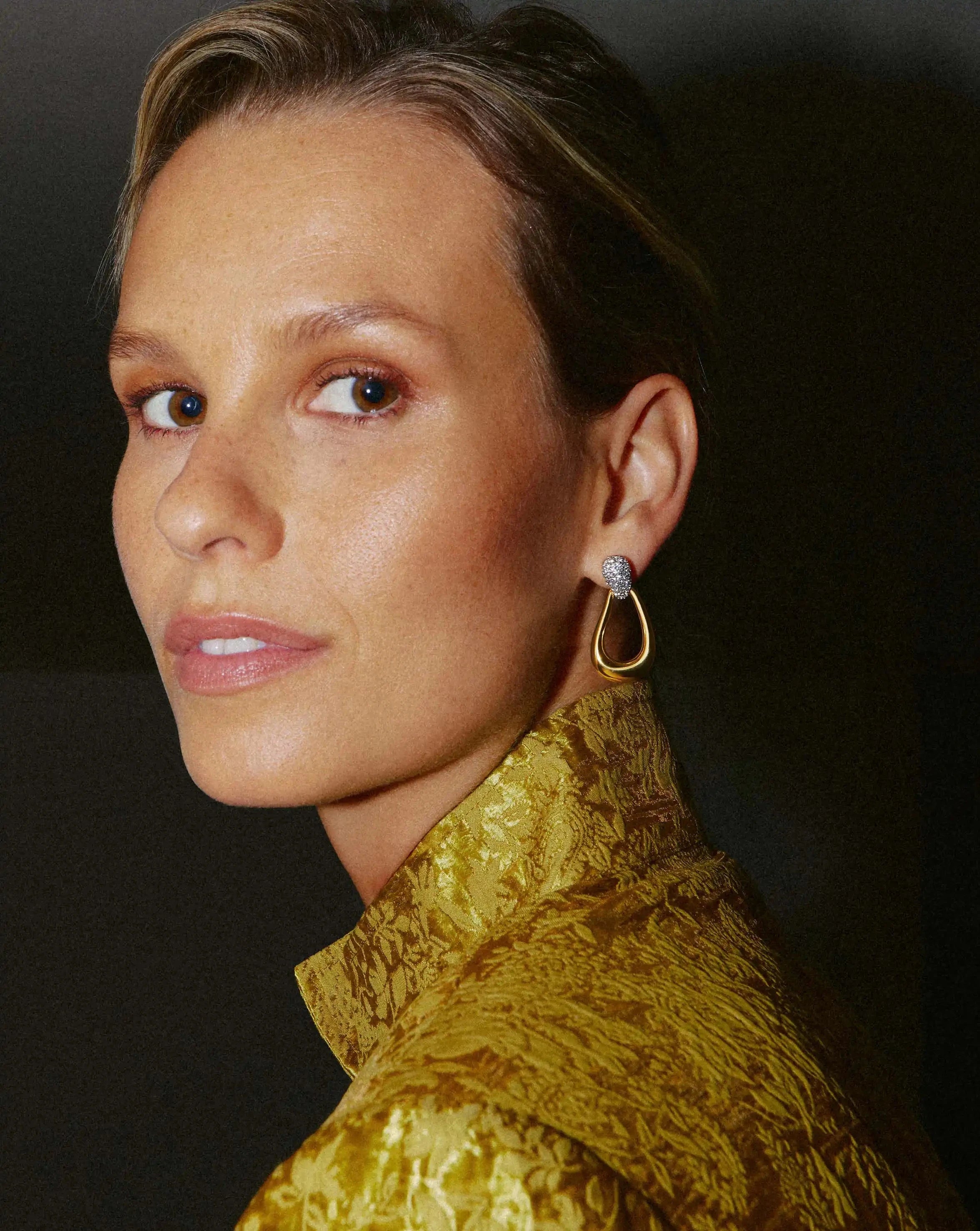 Molten Teardrop Pavé Statement Stud Earrings | 18k Gold Plated/Cubic Zirconia Earrings Missoma 