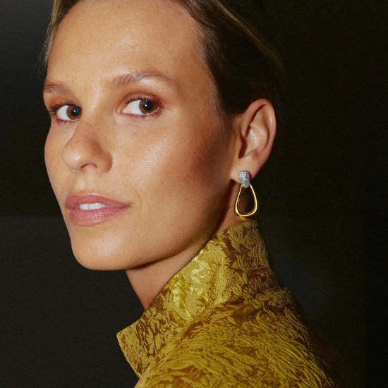 Molten Teardrop Pavé Statement Stud Earrings | 18k Gold Plated/Cubic Zirconia Earrings Missoma 